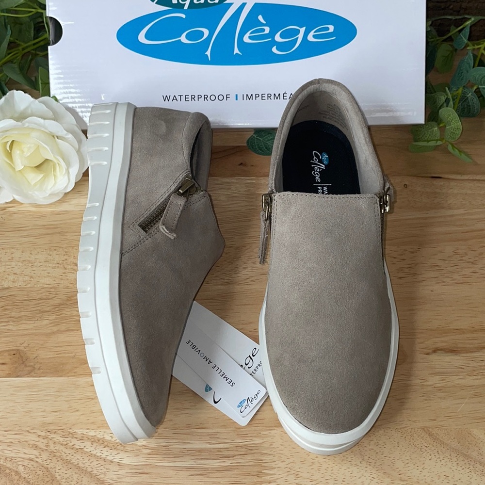 Aqua College Women's Flavia Beige Waterproof Sneakers 8.5M NWT